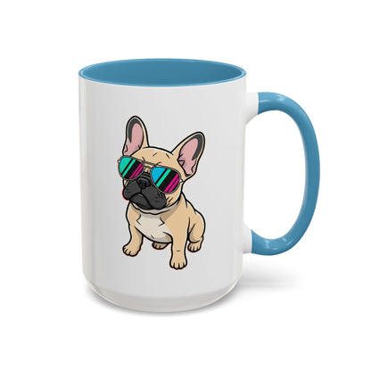 French Bulldog with Sunglasses - Color Accent Mug