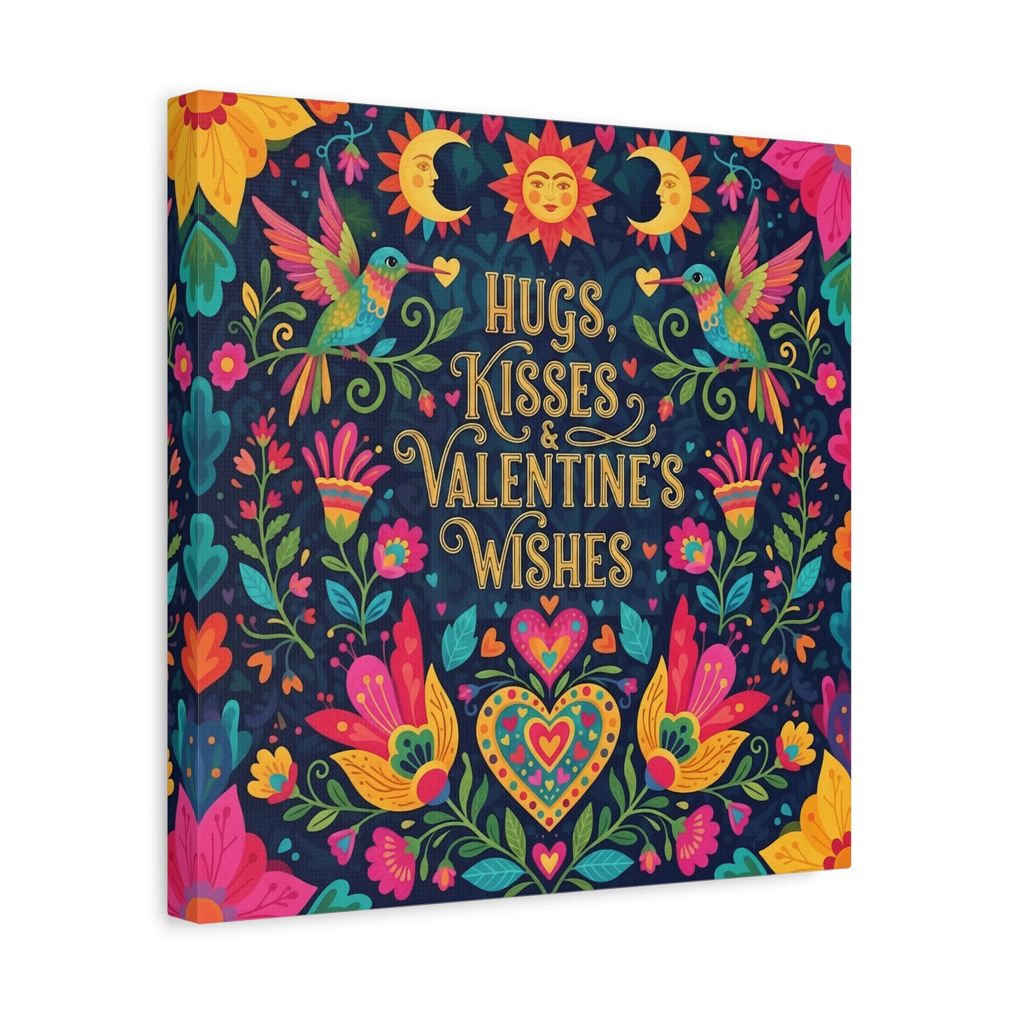 Hugs, Kisses & Valentine's Wishes - Stretched Canvas