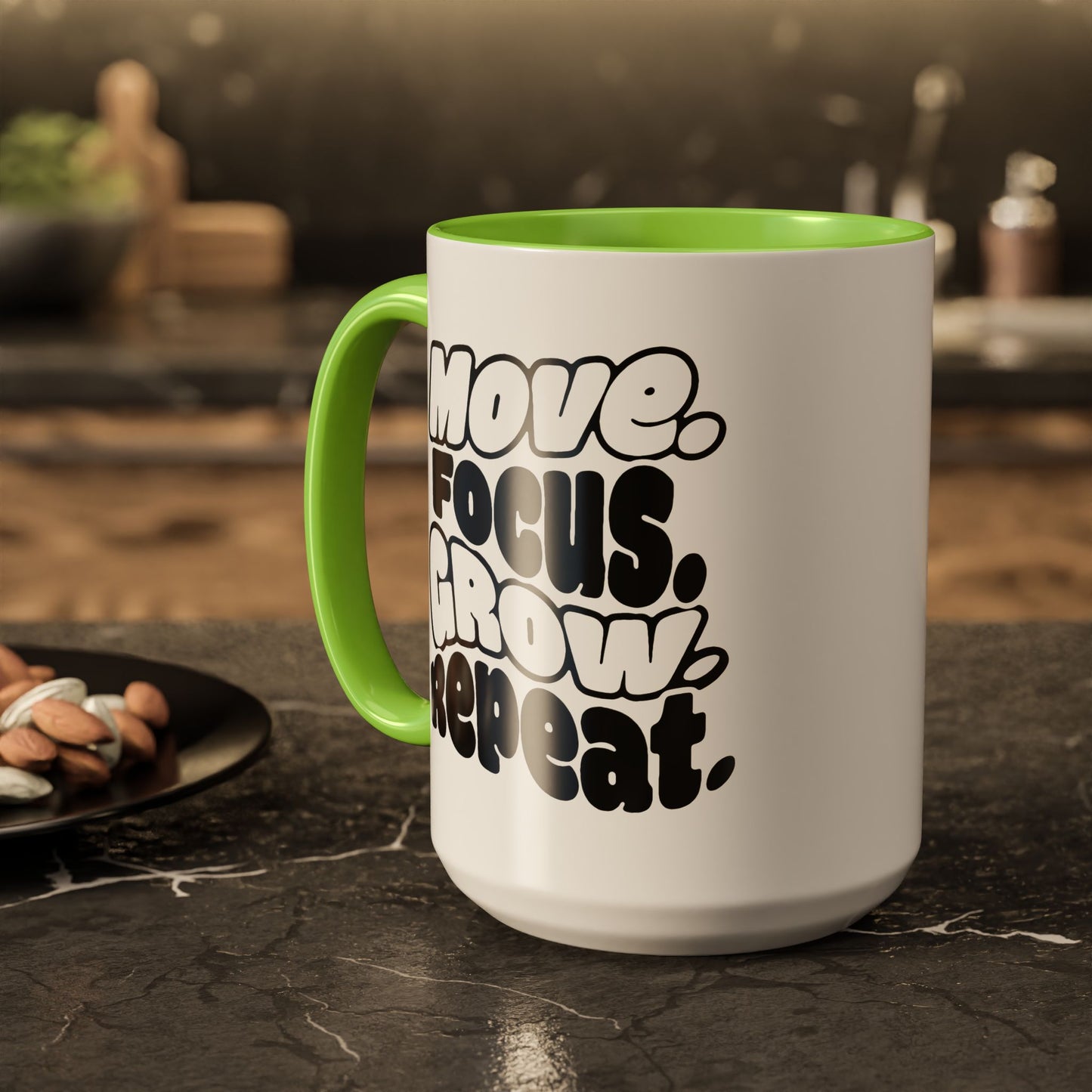 Move. Focus. Grow. Repeat. - Colorful Mug