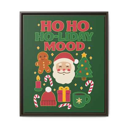 Framed Canvas Art, Festive Holiday, Cheerful Wall Art for Christmas, Santa Decor, Ho Ho Ho Seasonal Gift, Holiday Mood Wall Art