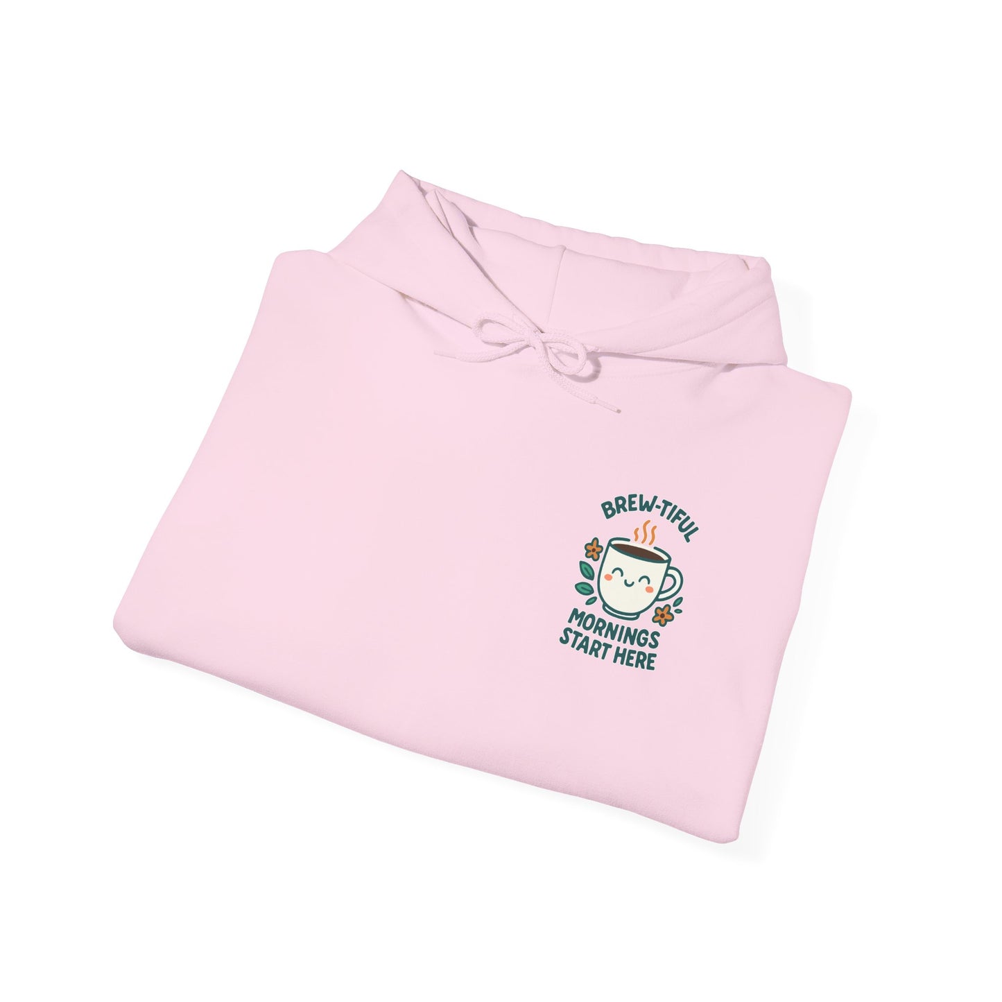 Brew-tiful Mornings Start Here Hoodie, Unisex Sweatshirt for Coffee Lovers, Cozy Gift
