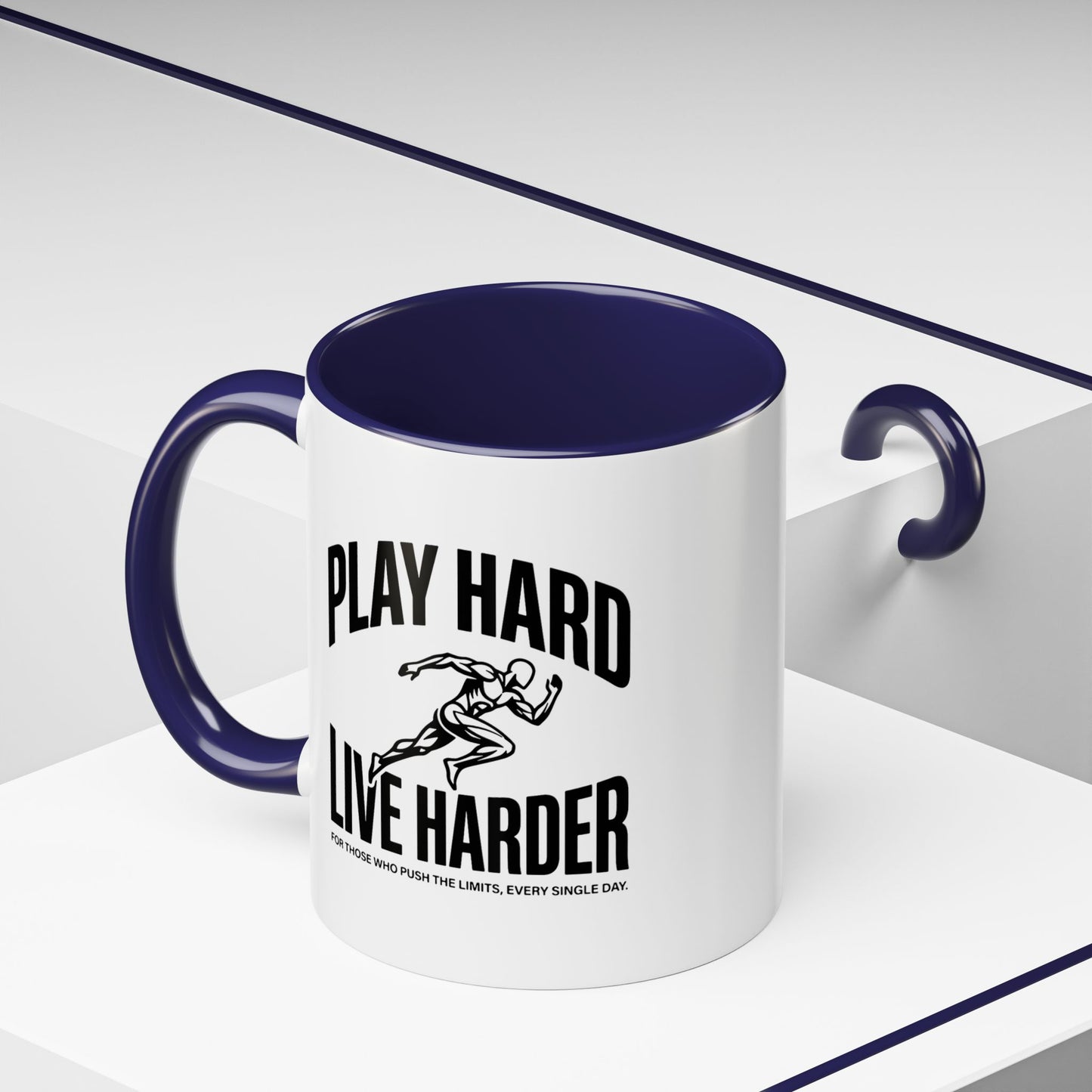 Play Hard / Live Harder - Color Accent Mug