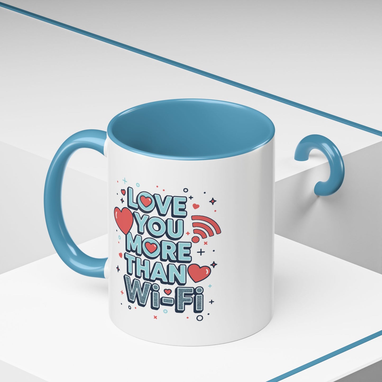 Love You More Than Wi‑Fi - Color Accent Mug