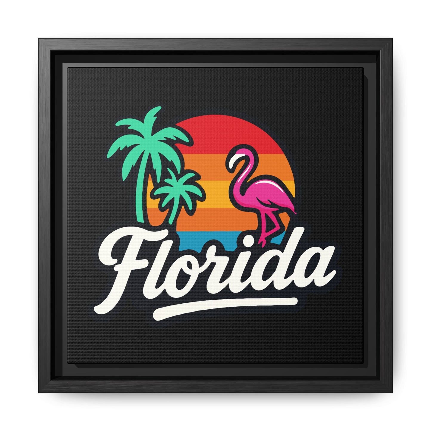 Florida Sunset Palm - Framed Canvas