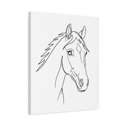 Horse Portrait Sketch - Stretched Canvas