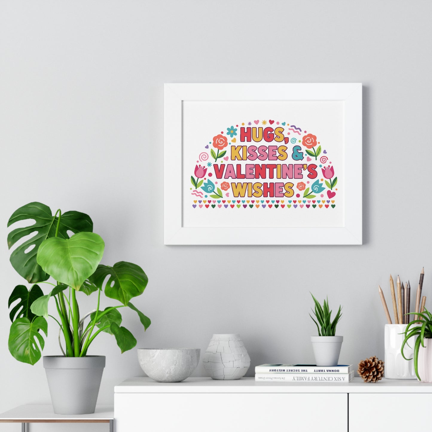 Hugs, Kisses & Valentine's Wishes - Framed Poster