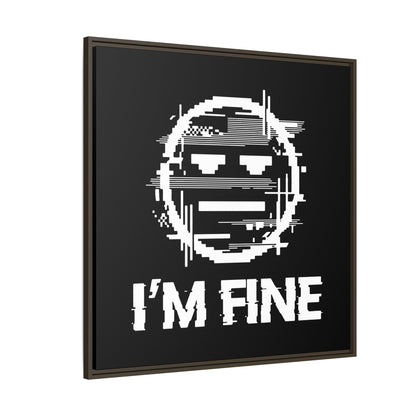 I’m Fine Glitched Smiley - Framed Canvas