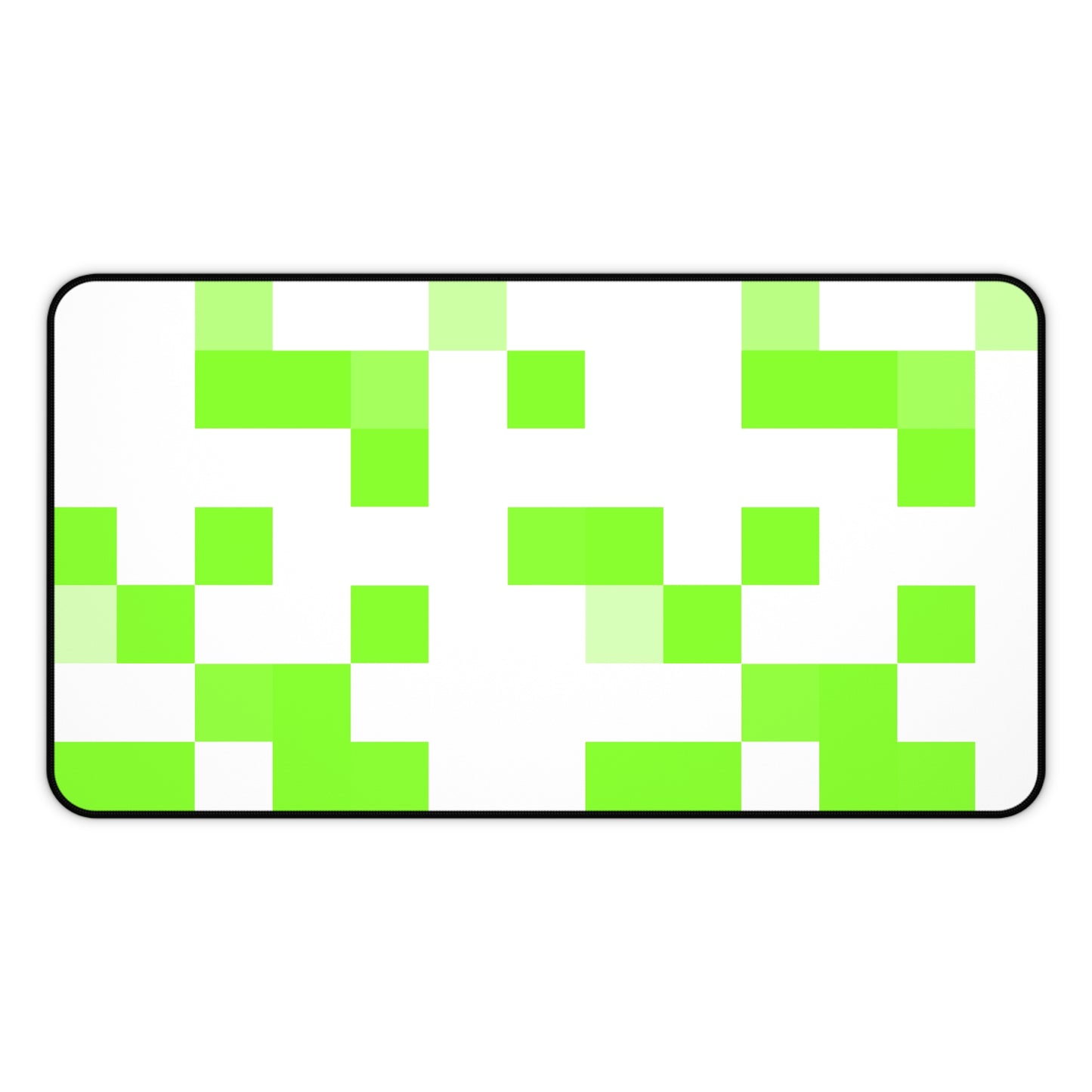 Lime Green Pixel Grid - Desk Mat