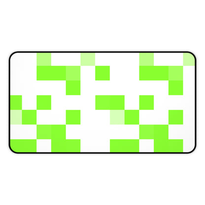 Lime Green Pixel Grid - Desk Mat