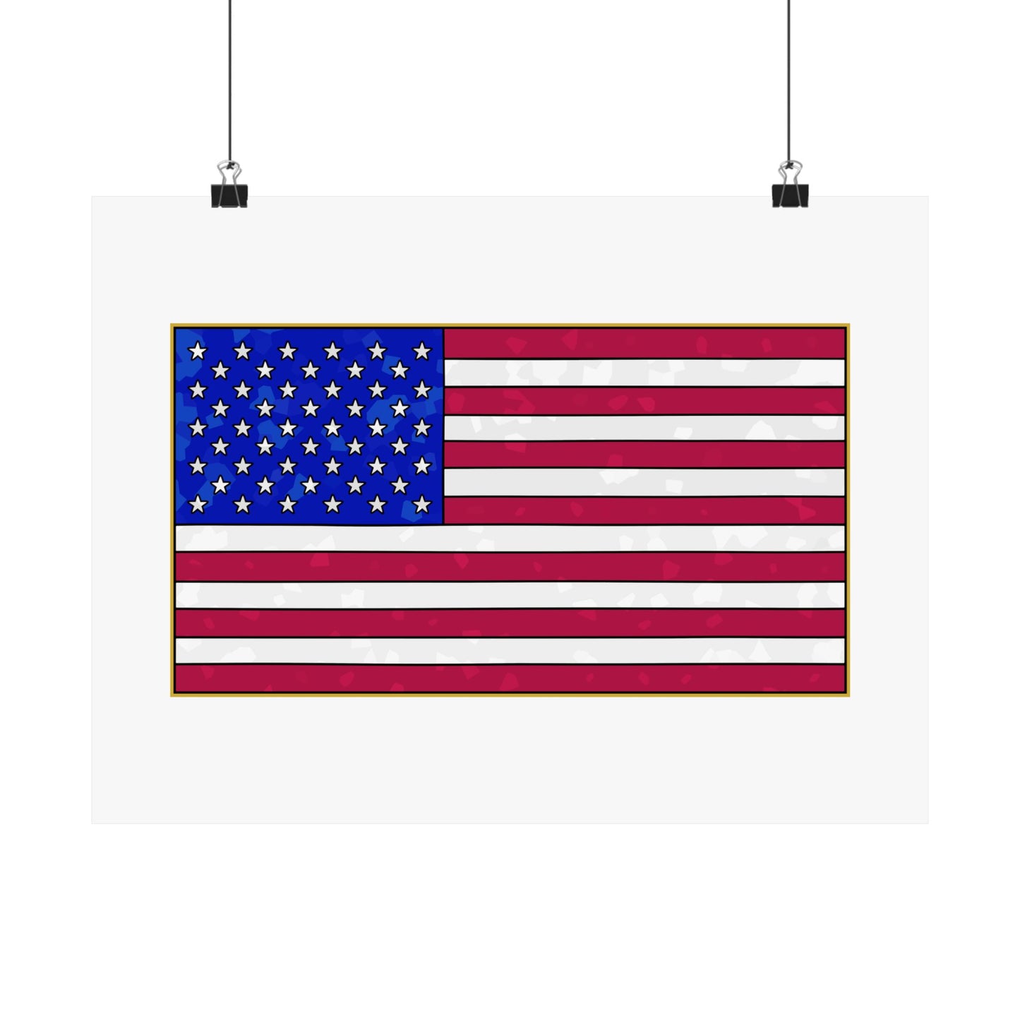New Glory American Flag (Gold Edge Edition) - Poster