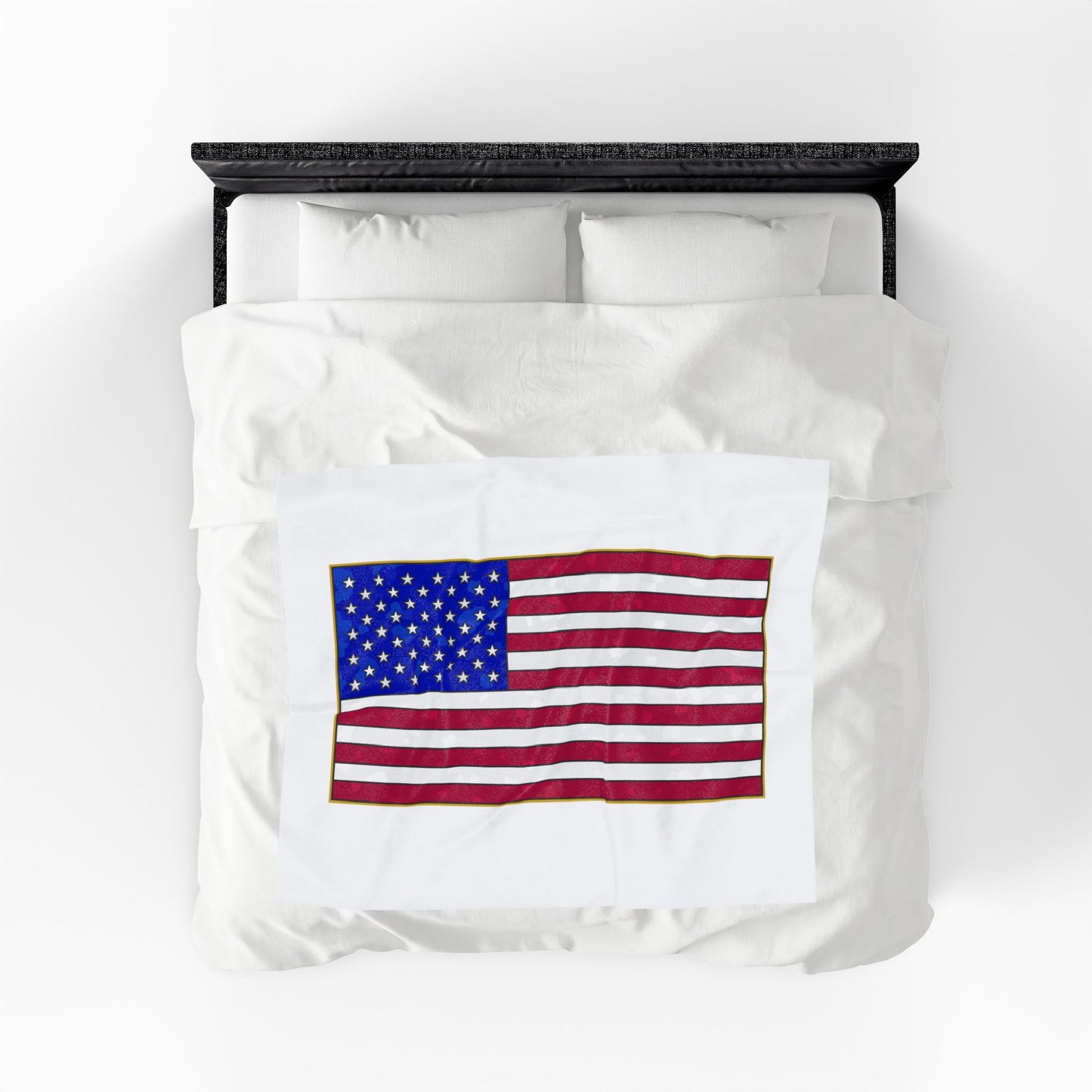 New Glory American Flag (Gold Edge Edition) - Plush Blanket