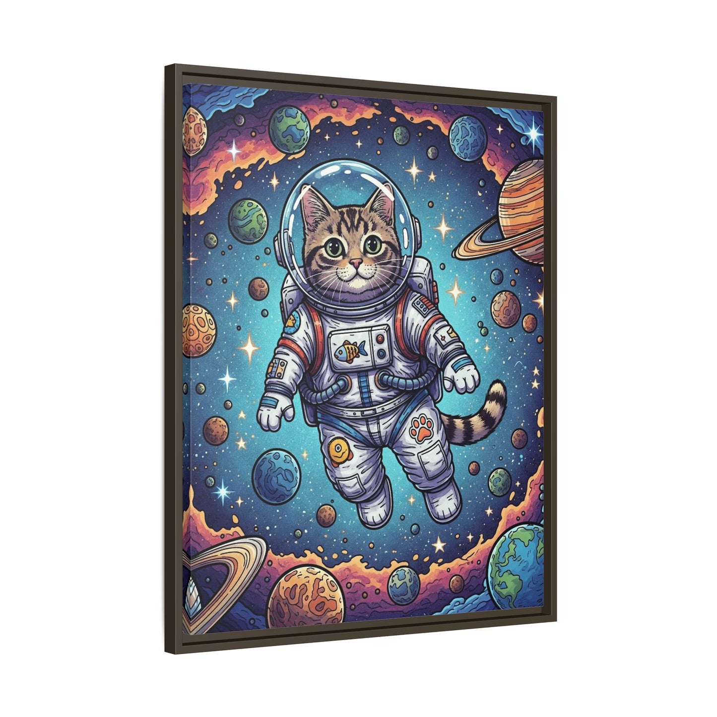 Astronaut Cat - Framed Canvas
