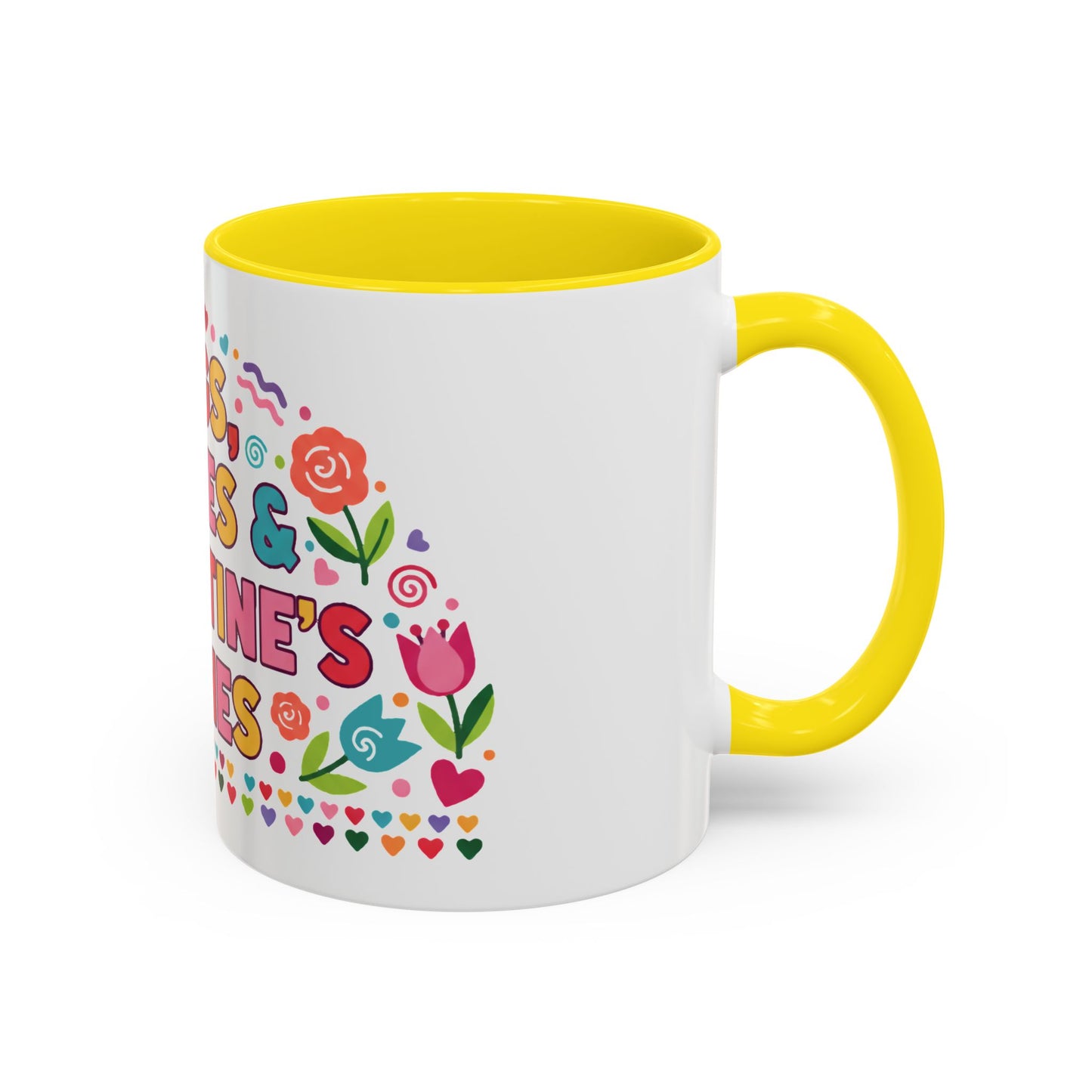Hugs, Kisses & Valentine’s Wishes - Color Accent Mug