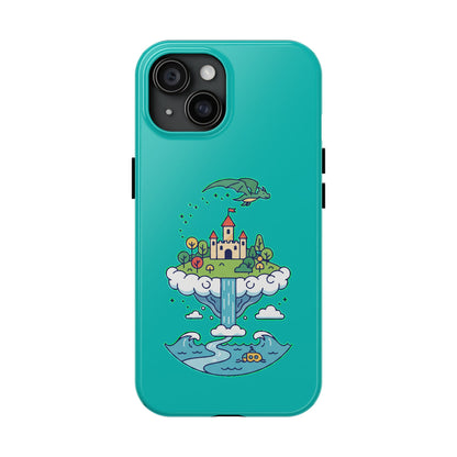 Floating Castle Dragon - Magical Fantasy Island - Phone Case