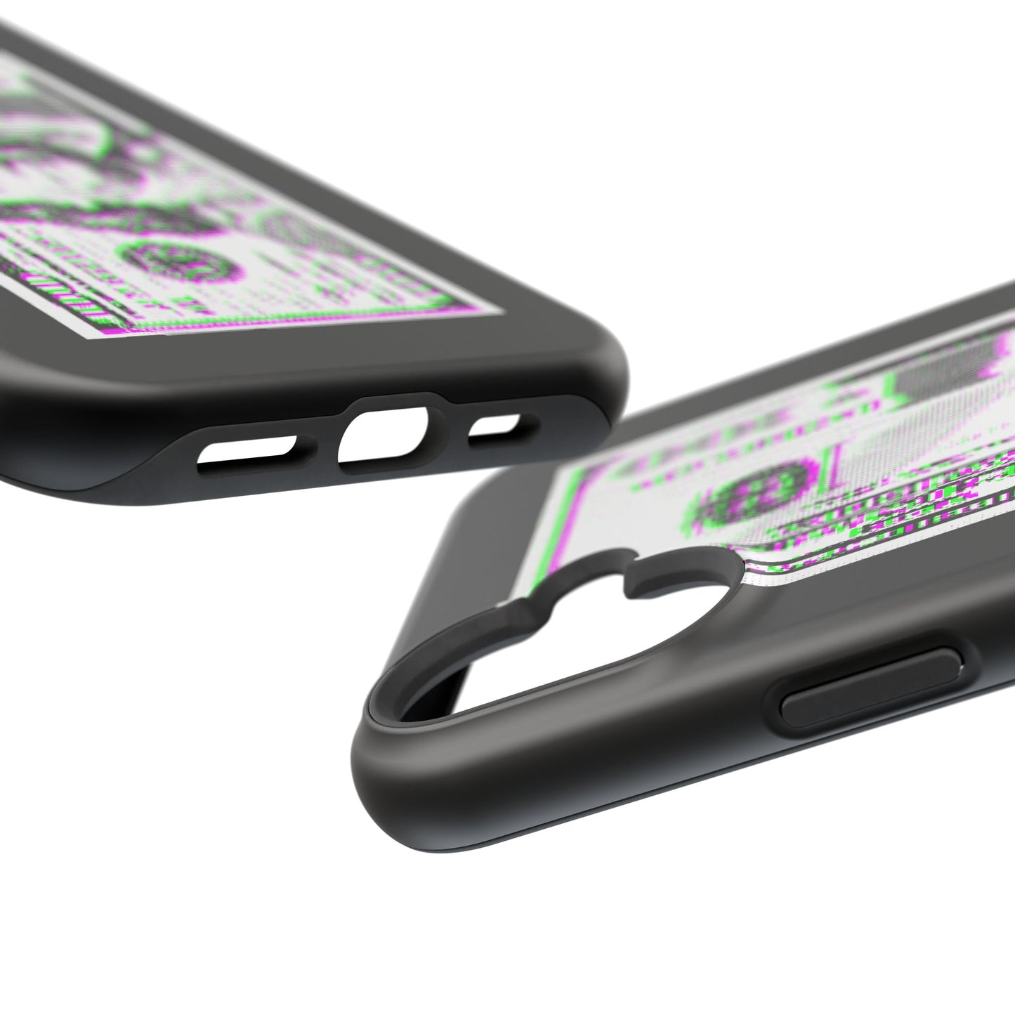 100 Dollars Bill - Green/Magenta Glitch - Magnetic Phone Case