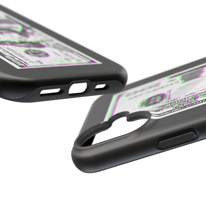 100 Dollars Bill - Green/Magenta Glitch - Magnetic Phone Case