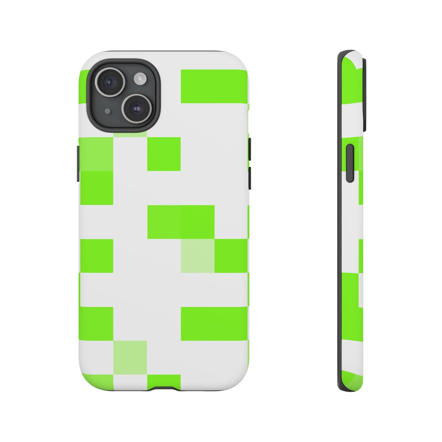 Lime Green Pixel Grid - Phone Case