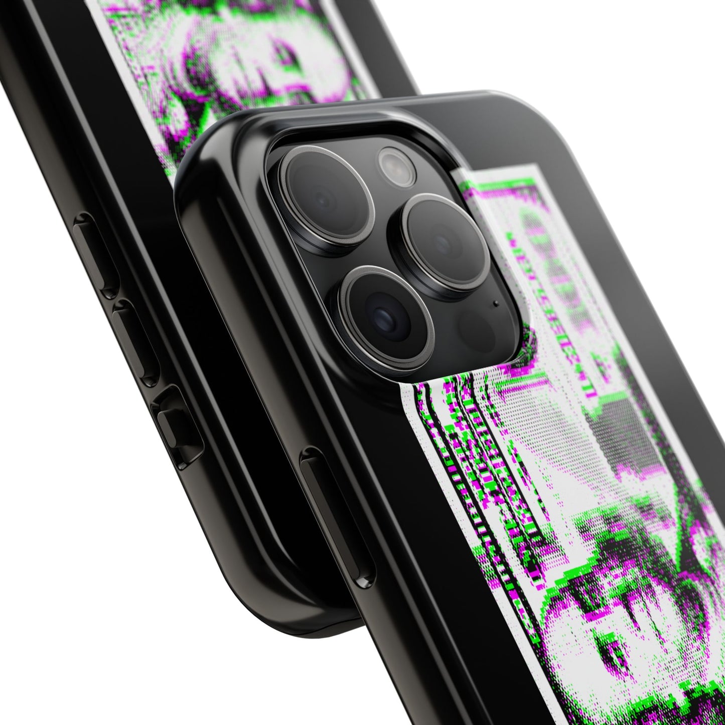 100 Dollars Bill - Green/Magenta Glitch - Phone Case