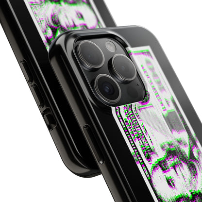 100 Dollars Bill - Green/Magenta Glitch - Phone Case