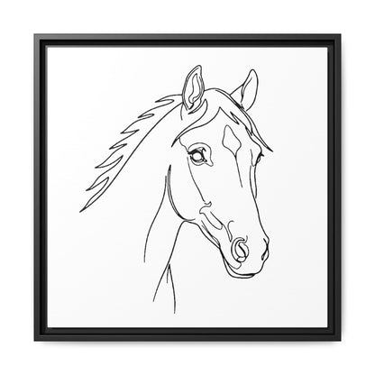 Horse Portrait Sketch - Framed Canvas