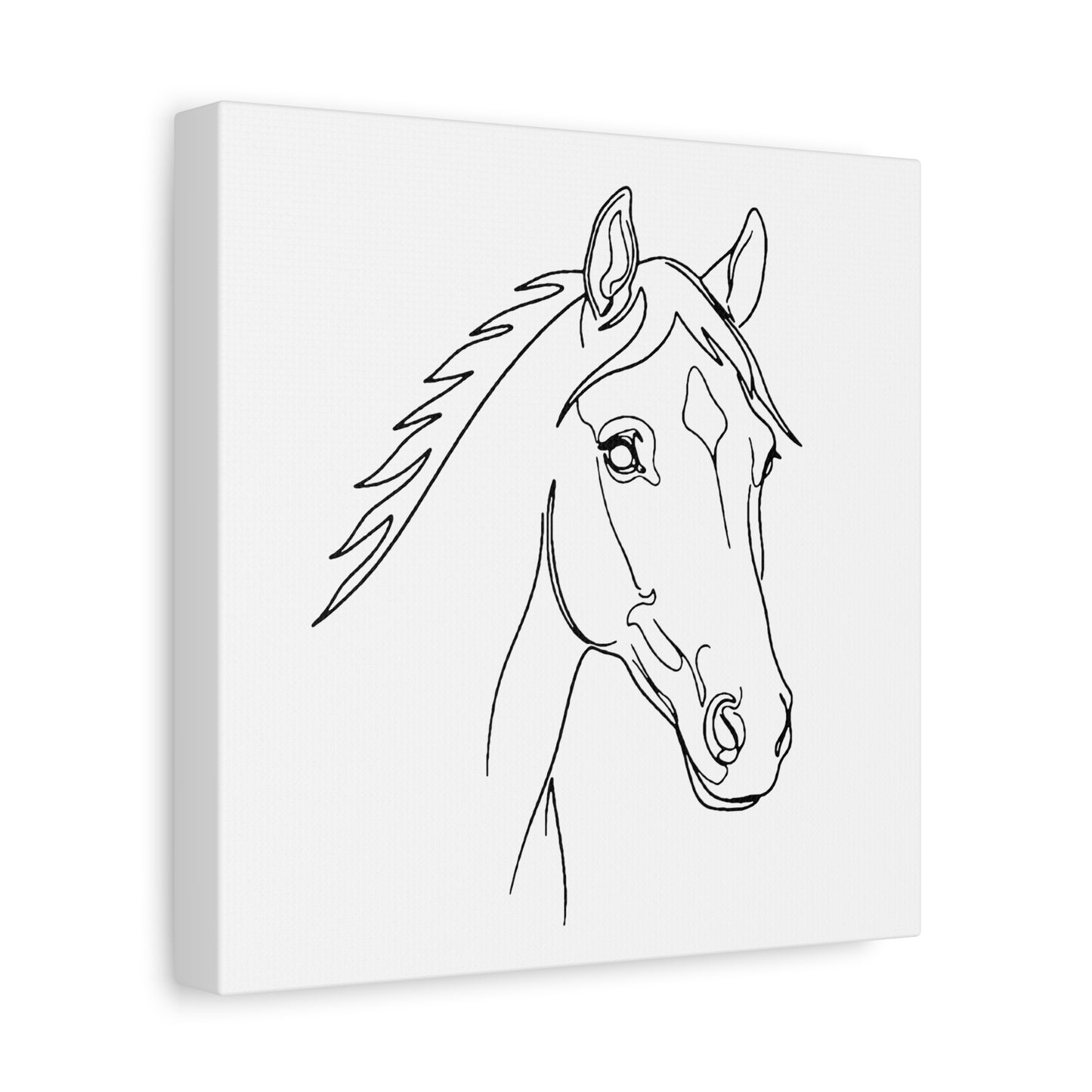 Horse Portrait Sketch - Stretched Canvas