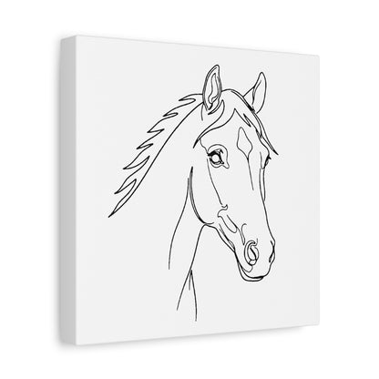 Horse Portrait Sketch - Stretched Canvas