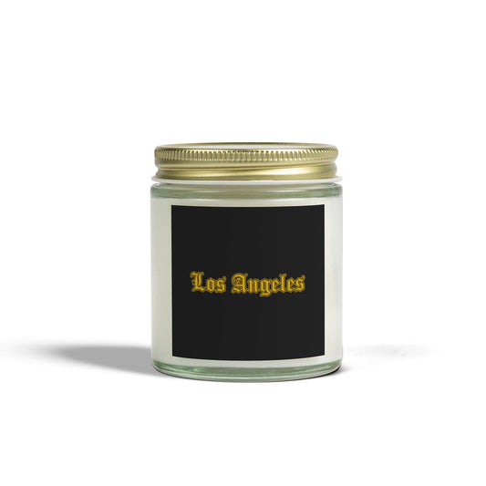 Los Angeles Scented Candles, Coconut Apricot Wax, Relaxing Home Decor, Gift for Birthdays, Housewarming, Any Occasion - Golden Edition