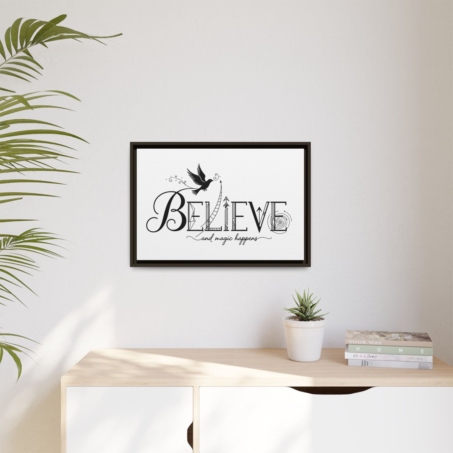 Believe and Magic Happens - Framed Canvas