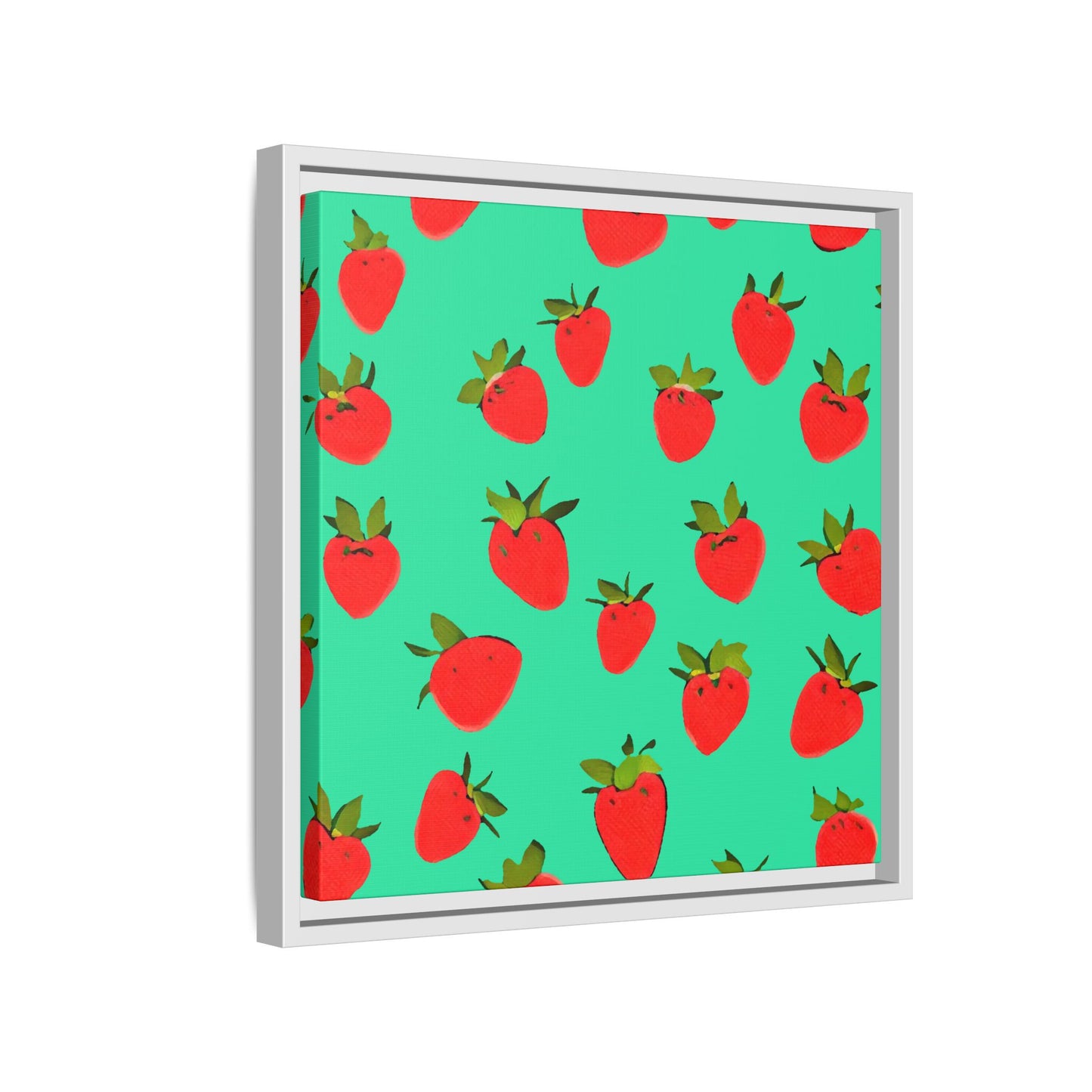Strawberry Pattern - Framed Canvas