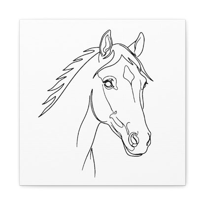 Horse Portrait Sketch - Stretched Canvas