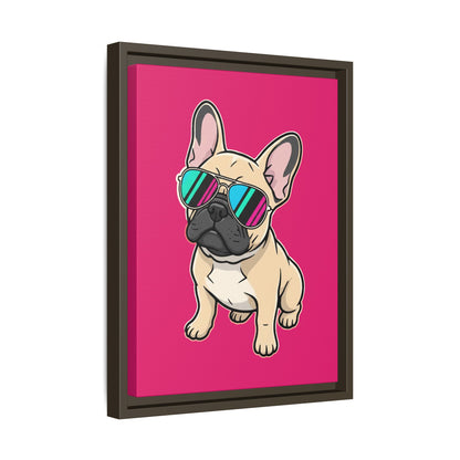 French Bulldog with Sunglasses - Framed Canvas