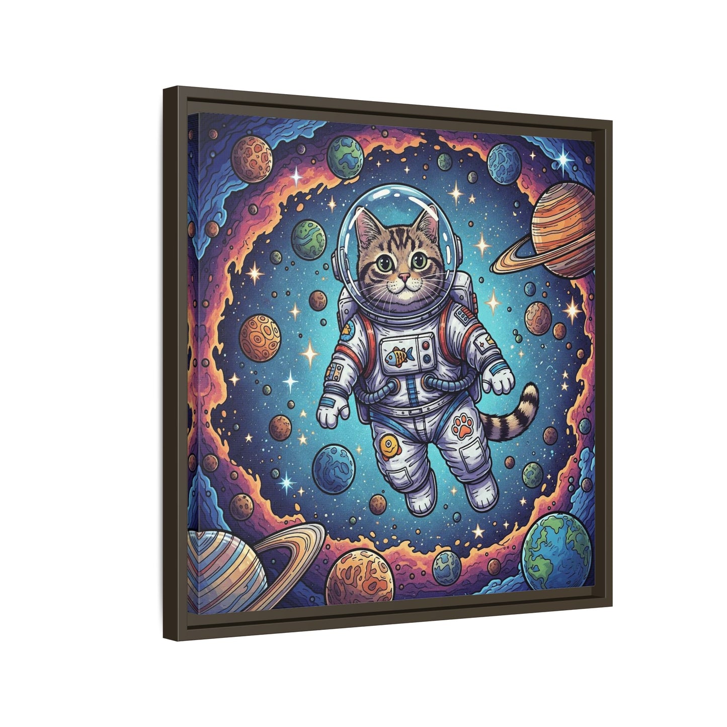 Astronaut Cat - Framed Canvas