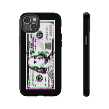 100 Dollars Bill - Green/Magenta Glitch - Phone Case