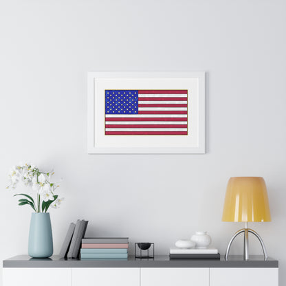 New Glory American Flag (Gold Edge Edition) - Framed Poster