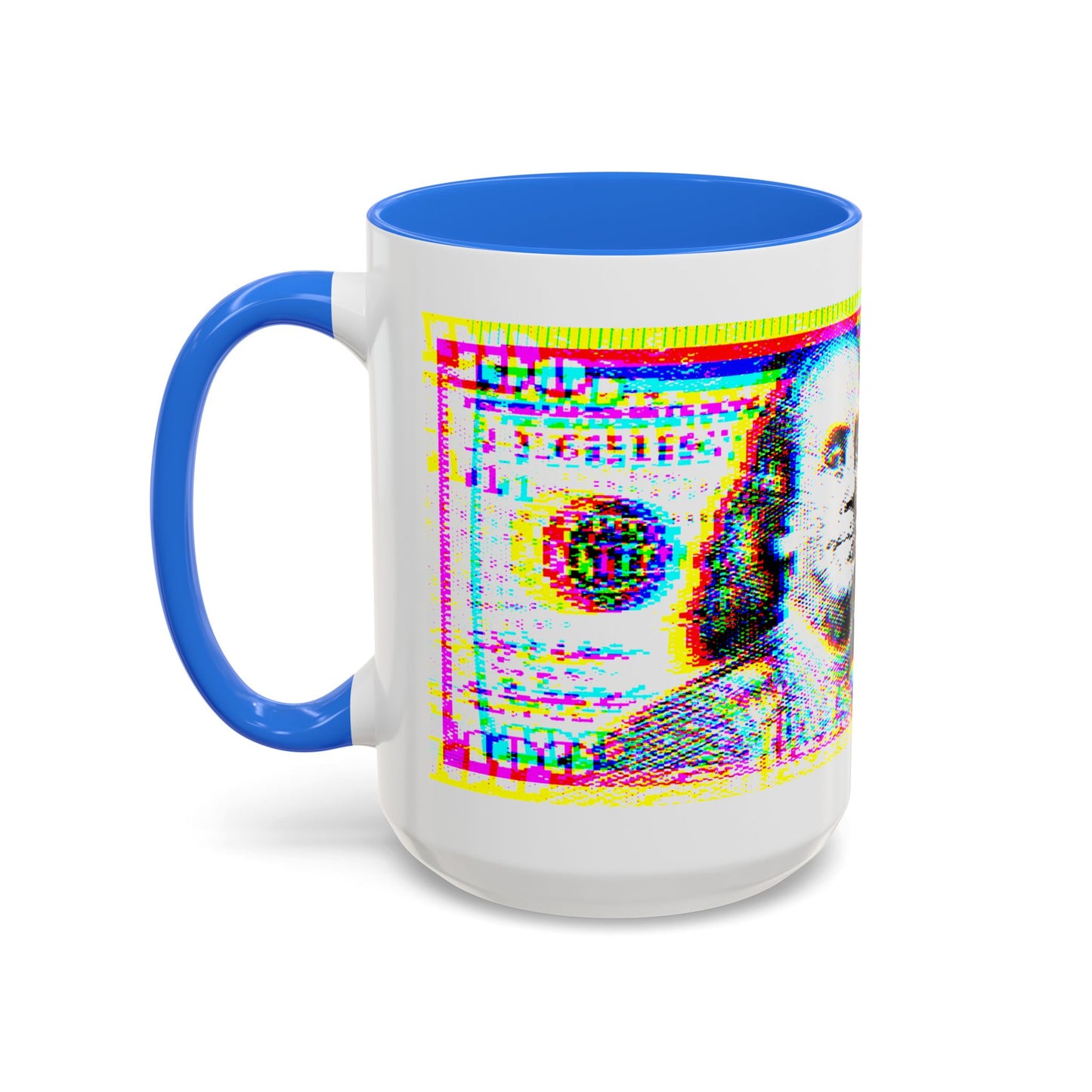 100 Dollars Bill - Neon Color Explosion - Color Accent Mug