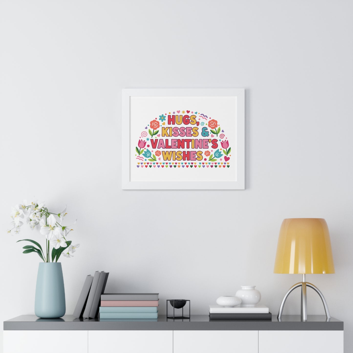 Hugs, Kisses & Valentine's Wishes - Framed Poster