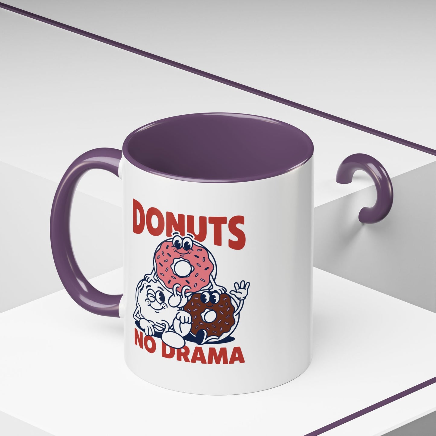 Donuts No Drama - Color Accent Mug