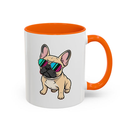 French Bulldog with Sunglasses - Color Accent Mug