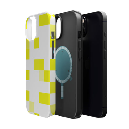 Yellow Pixel Grid -  Magnetic Phone Case