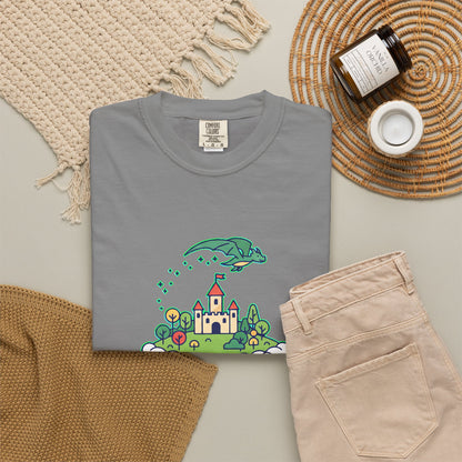 Floating Castle Dragon - Magical Fantasy Island - T-Shirt