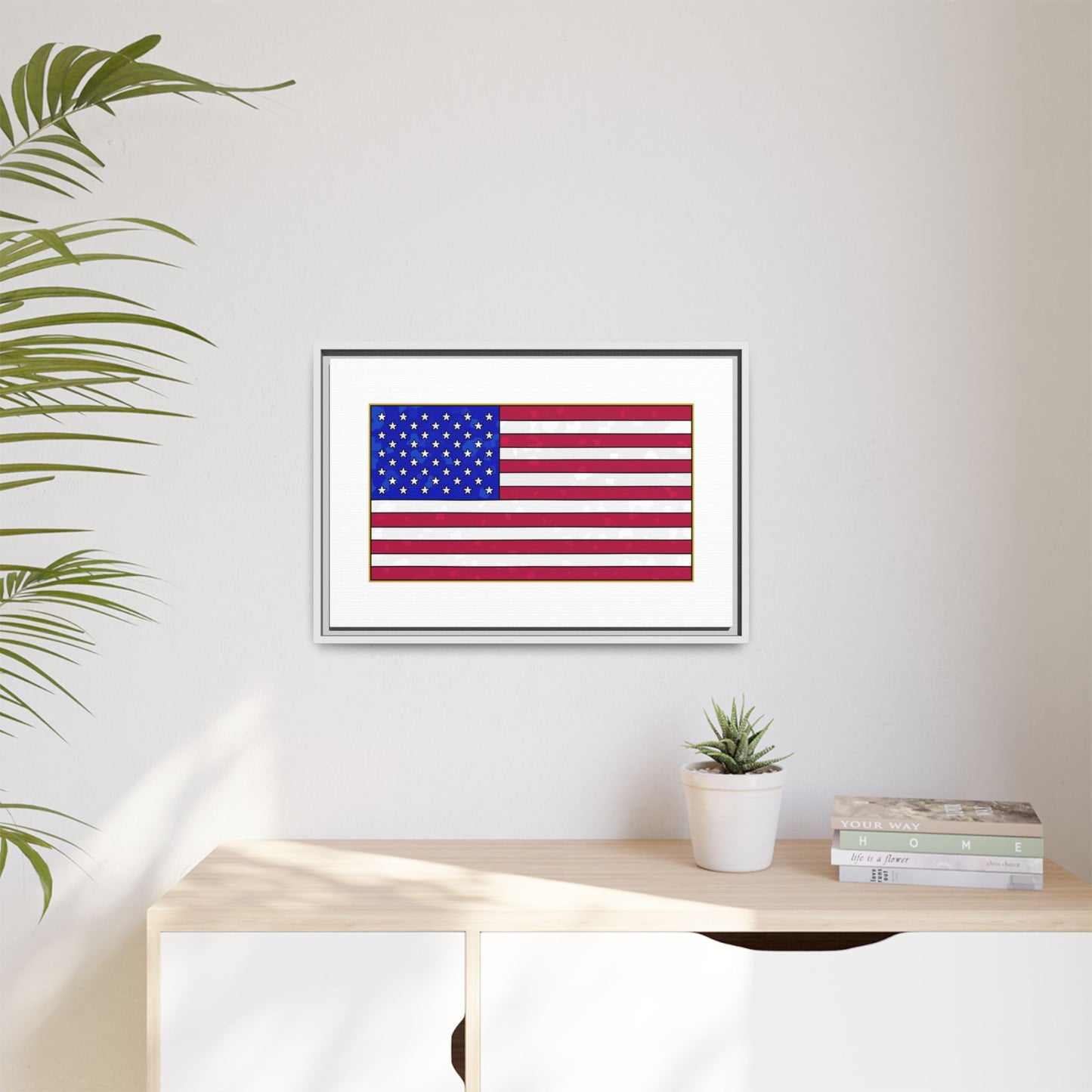 New Glory American Flag (Gold Edge Edition) - Framed Canvas