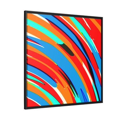 Abstract Rainbow Swirl Arc - Framed Canvas