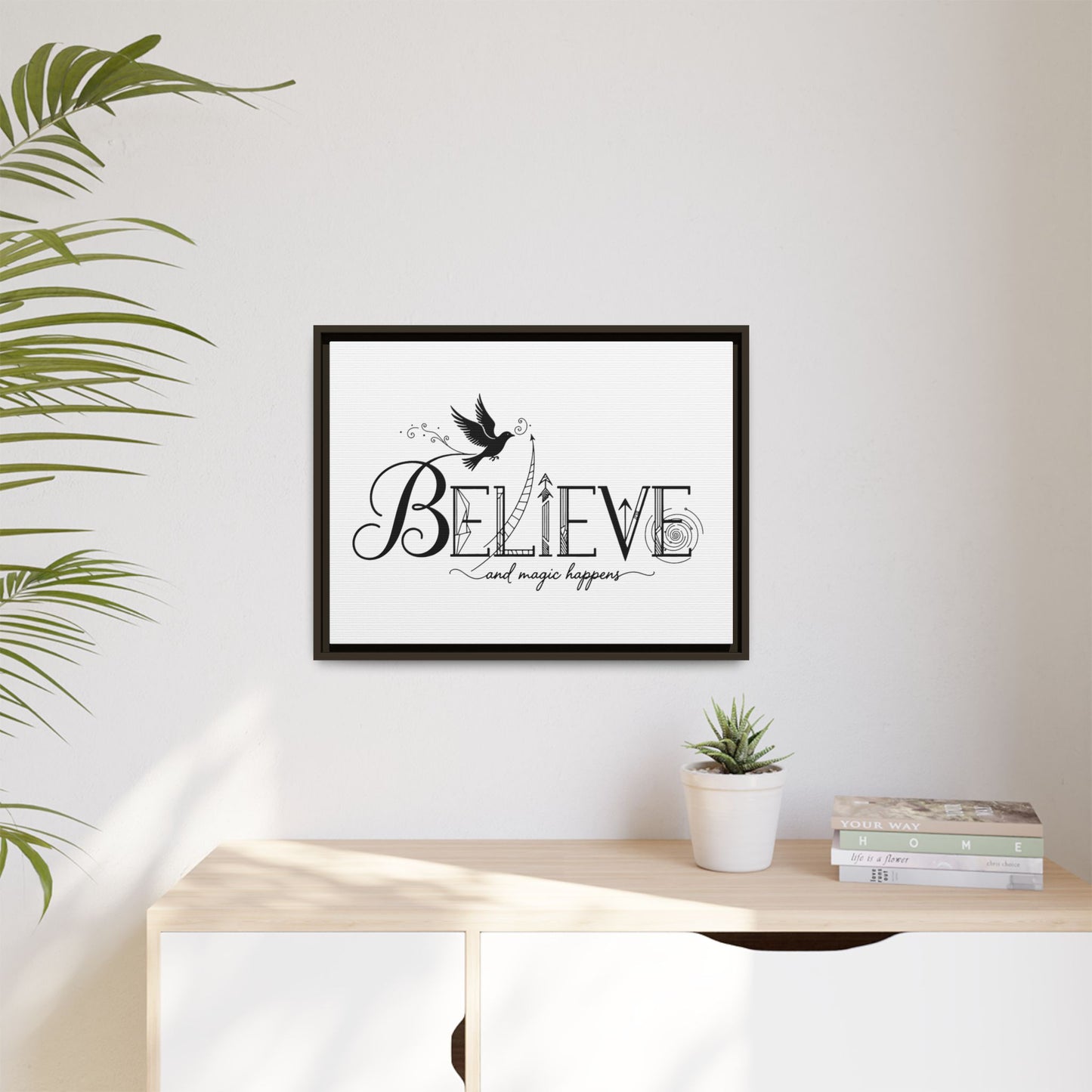 Believe and Magic Happens - Framed Canvas