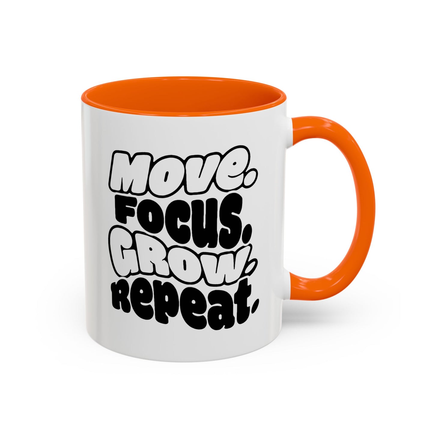 Move. Focus. Grow. Repeat. - Color Accent Mug