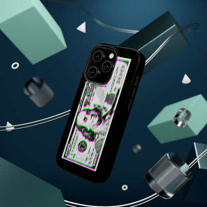100 Dollars Bill - Green/Magenta Glitch - Magnetic Phone Case