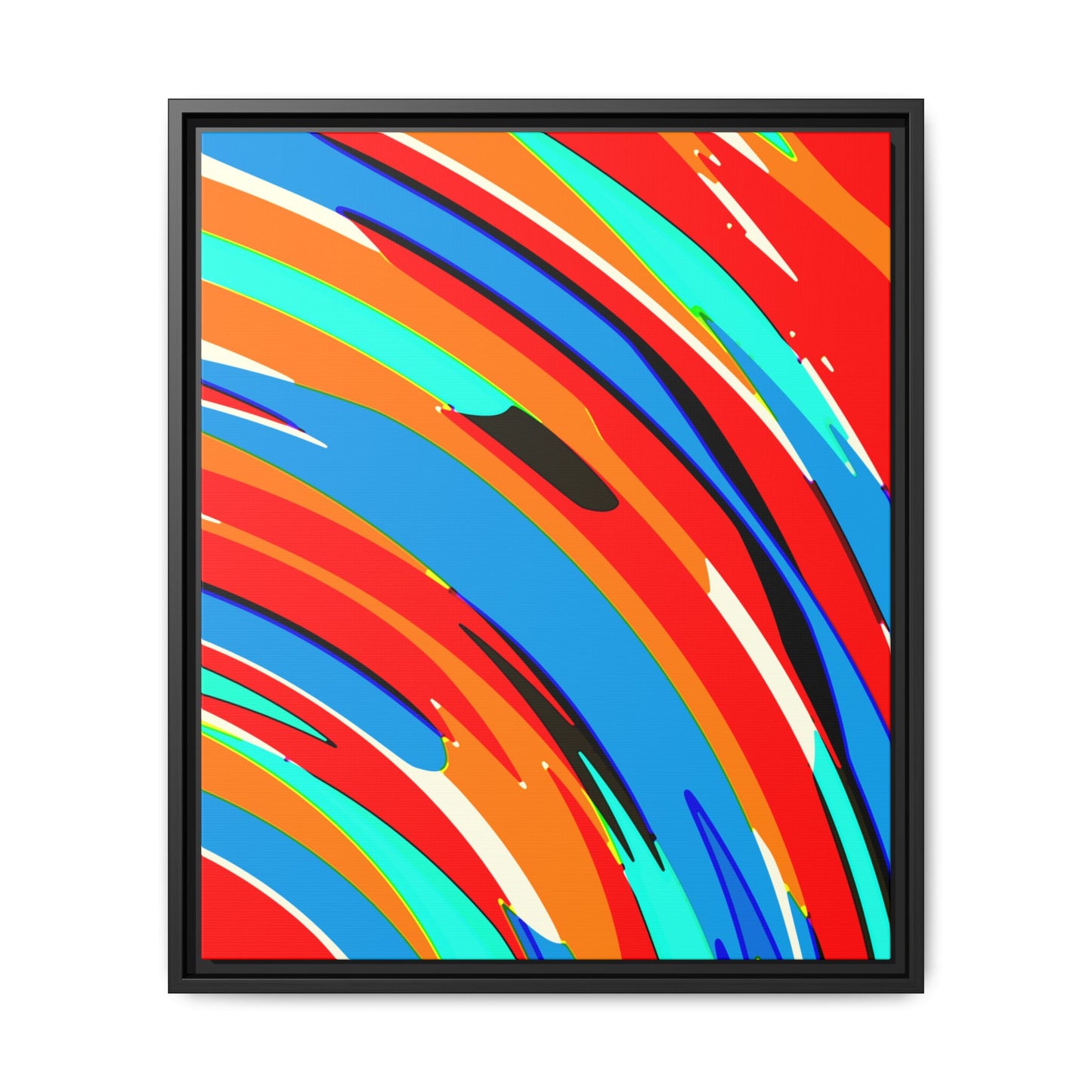 Abstract Rainbow Swirl Arc - Framed Canvas