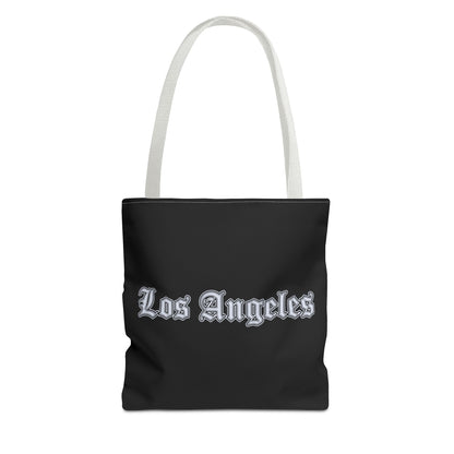 Los Angeles Gothic Tote Bag, Urban Tote, City Lover Bag, Gift for Angelenos, Travel Tote, Fashionable Shopper - Silver Edition