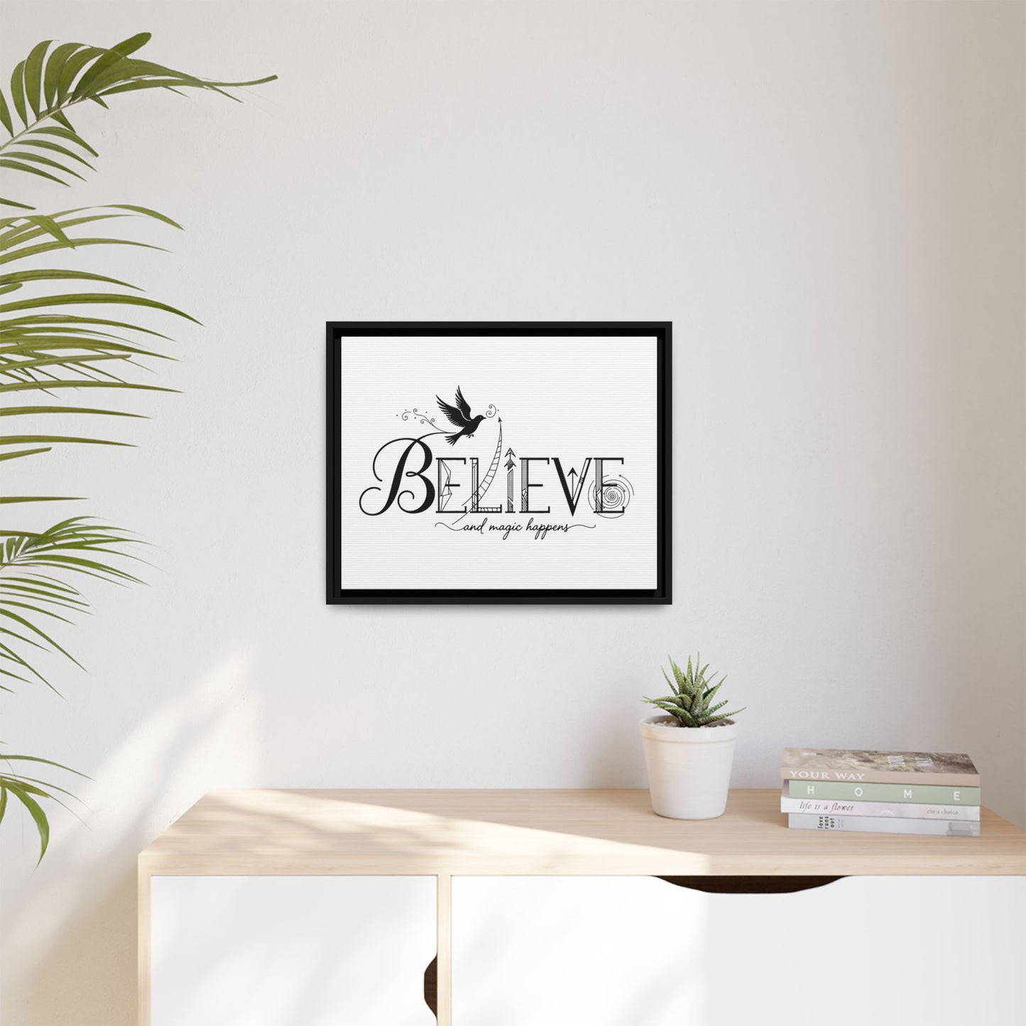 Believe and Magic Happens - Framed Canvas