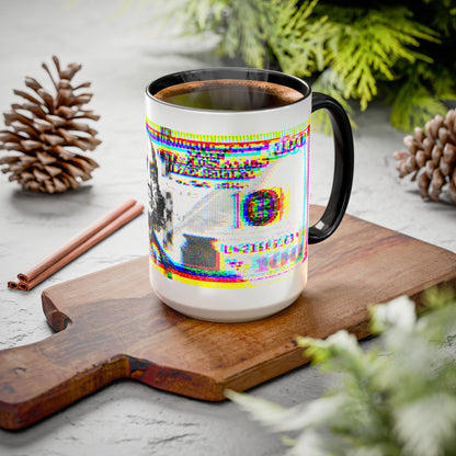 100 Dollars Bill - Neon Color Explosion - Color Accent Mug