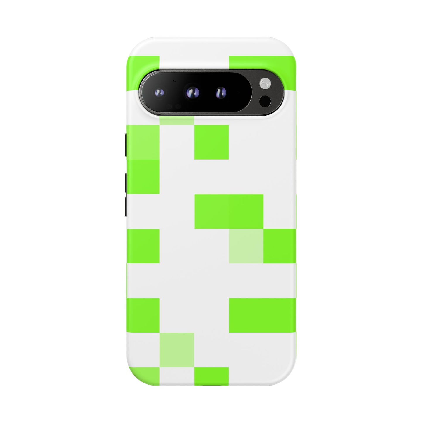 Lime Green Pixel Grid - Phone Case